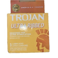 Trojan Ultra Ribbed Increased Stimulation Lubricated Latex Condoms