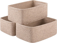 3 Pack Small Storage Baskets for Organizing, Cute Woven Decorative Gift Baskets