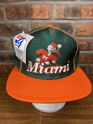 Vintage The Game Miami Hurricanes Logo NOS SnapBack Hat 90s With Tags Dominican