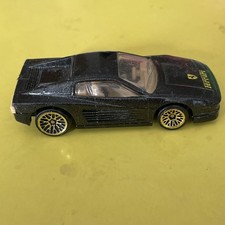 Vintage 1986 Hot Wheels Ferrari Testarossa Black Toy Car Loose.