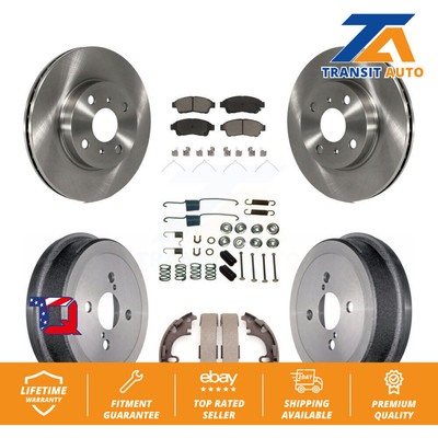 [Front+Rear] Brake Rotor Ceramic Pad Drum Kit (7Pc) For Toyota Corolla Geo Prizm