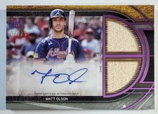 2025 Topps Museum Collection Matt Olson Dual Bat Relic Auto Autograph Pink #/75