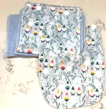 Infant Bib and Burp Cloth Set of 4 Handmade Unisex Soft