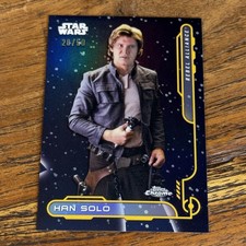 Han Solo 2024 Topps Chrome Star Wars GOLD 28/50 Refractor Rebel Alliance RA-3