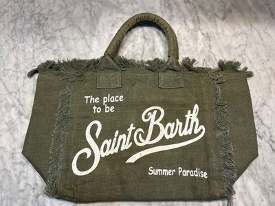MC2 Saint Barth Vanity BAG LEINEN Militärgrün groß Original