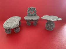 NEW CHERISHED TEDDIES RARE GARDEN FURNITURE DISPLAYS 202967 RETIRED 3 PIECE SET