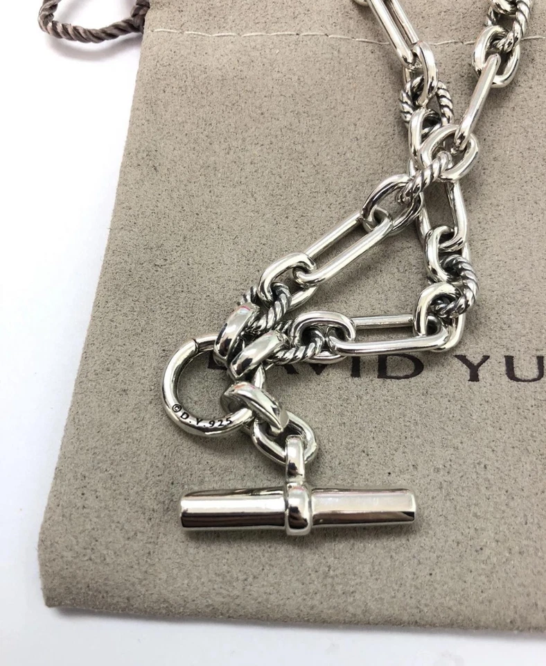 Collar y pavé de cadena Lexington de plata de ley 925 David/Yurman de 18 pulgadas Foto 3 de 4