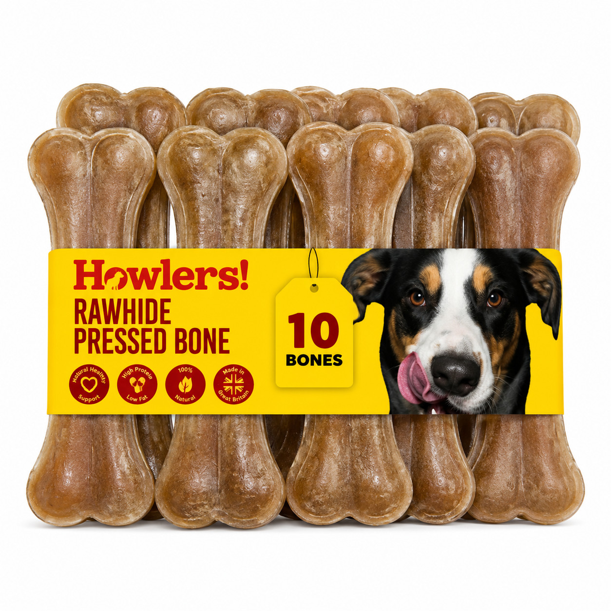 10x Rawhide Pressed Knuckle Bones Dog Chews Treats 8.5” Dental Chew Bones