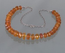 Bernstein Kette mit Perlen Silber BERNSTEINKETTE Halskette Amber Necklace
