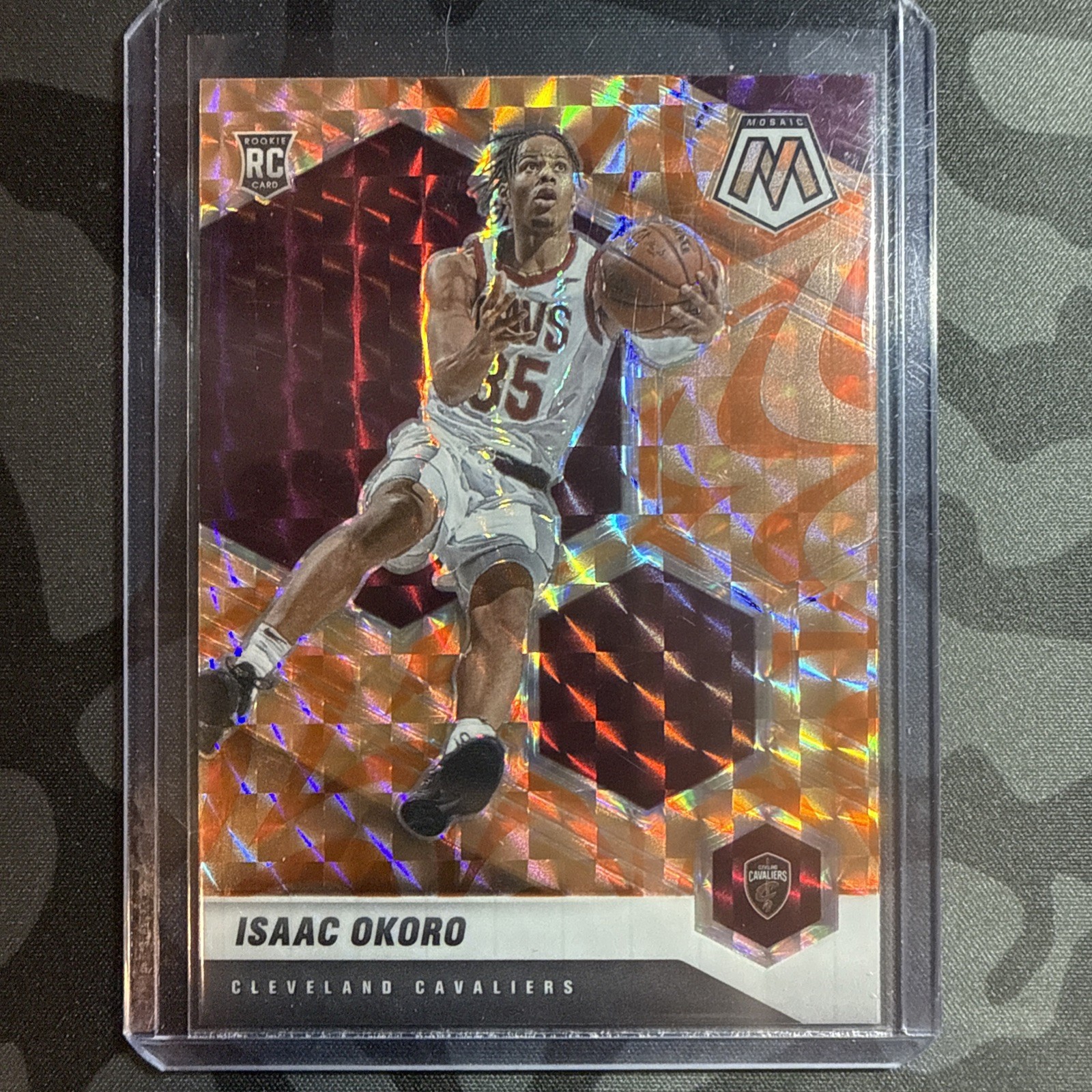 2020-21 Panini Mosaic - Rookie Isaac Okoro #212 Reactive Orange Prizm (RC)