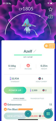 Azelf (2019) Guaranteed Lucky ! Registered or Unregistered! 30 Days Friendship!