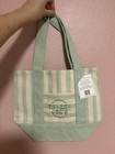 Trader Joe's Reusable Tote Bag Green & White Striped Cotton/Poly Machine Wash — photo 2