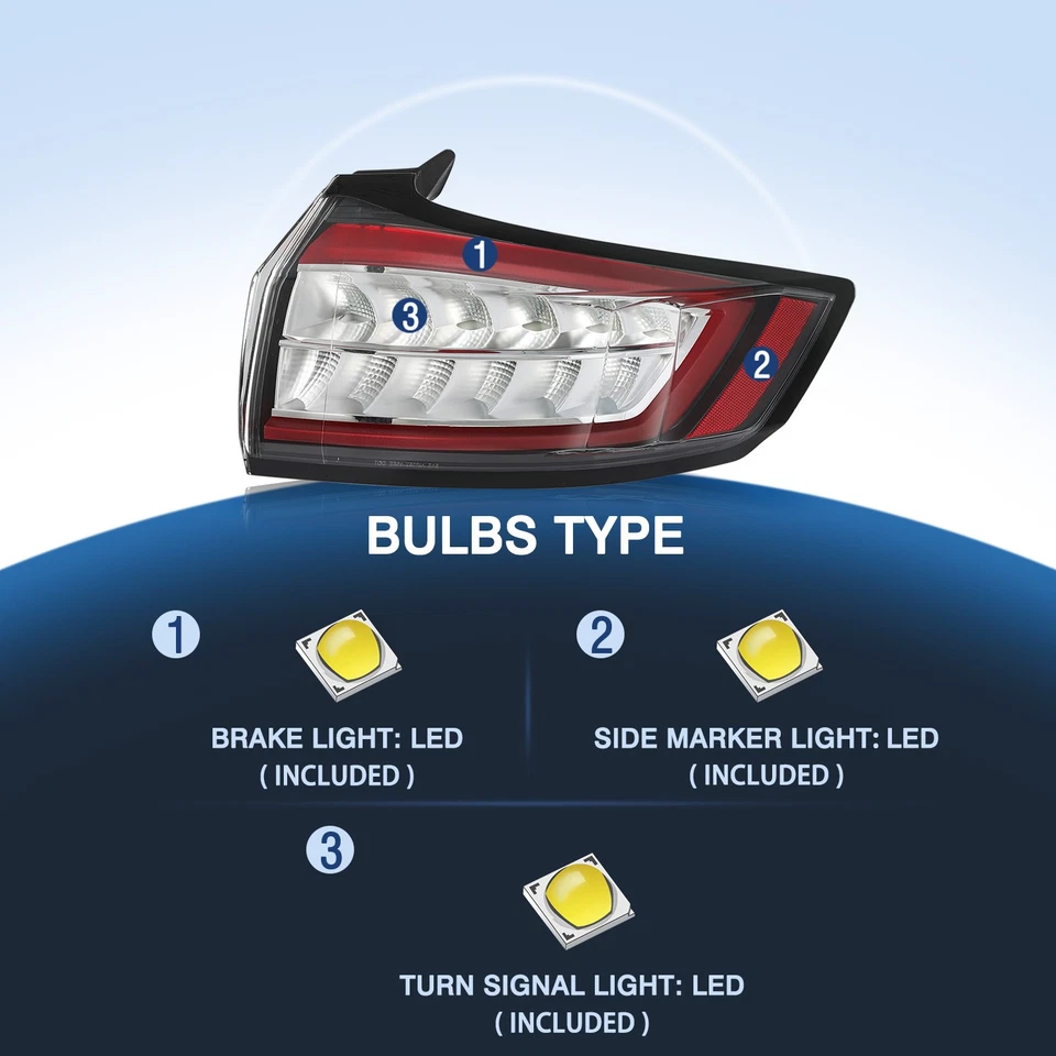 Conjunto de luces traseras exteriores LED izquierda o derecha para Ford Edge SE/SEL 2015-2018 Foto 2 de 4
