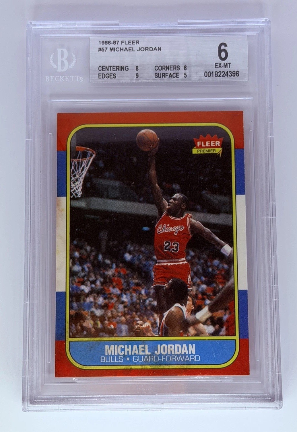 1986 Fleer Michael Jordan RC BGS 6 EX-MT