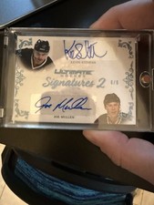 Kevin Stevens Joe Mullen Dual Auto /6 Leaf Ultimate Hockey Signatures 2 HOF