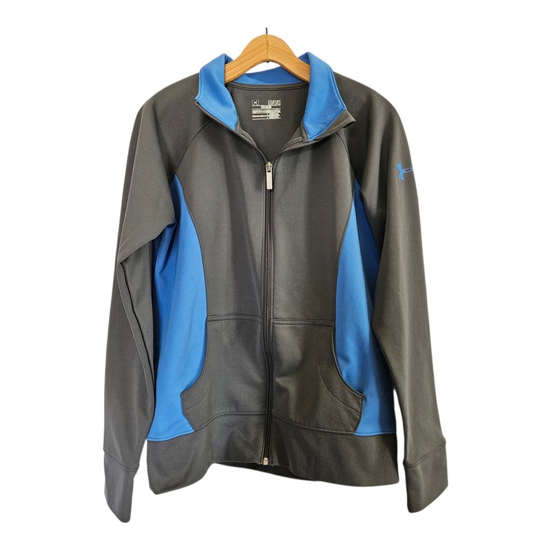 Under Armour Gray Blue Zipper Jacket Semi-Fitted Women's Size M Medium