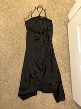 Express Black Silky Slip Dress with Crossbody Straps- Women's size Medium