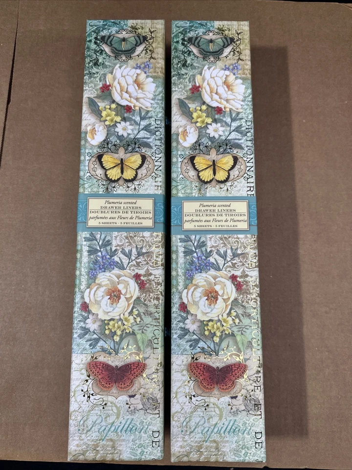 Punch Studio Plumeria Perfumado Cajón Forros Hojas 22 x 16.5" Nuevo en Caja Desgaste Lote 5 Foto 3 de 4