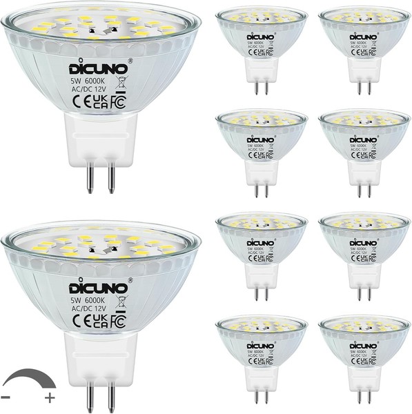 Led Spot 12V GU5.3 Dimmbar 5W Kaltweiß 6000K MR16 Reflektorlampe Einbaustrahler-image