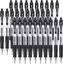 Gel Pens, 30 Pack Black Gel Pen Fine Point, Retractable Gel Ink Rollerball Pens