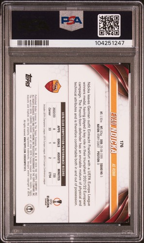 2023-24 Topps Chrome UEFA Mosaico Rosa /250 #176 Evan Ndicka PSA 10 - Foto 2 di 3