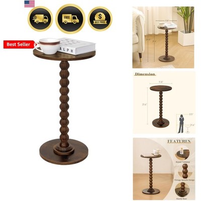 Round Side Table, Small Drink Table for Small Spaces, Modern Accent Nightstan...