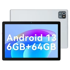 10.1 inch 6GB + 64GB Tablets Android 13 HD Touchscreen Quad-Core Dual Camera