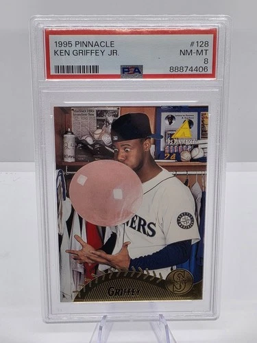 Ken Griffey Jr 1995 Pinnacle 128 *Iconic Bubblegum Card* PSA 8 Seattle Mariners!