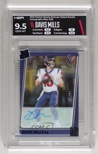 2021 Panini Clearly Donruss Rated Rookie Blue 65/99 Davis Mills HGA 9.5 Auto z7j