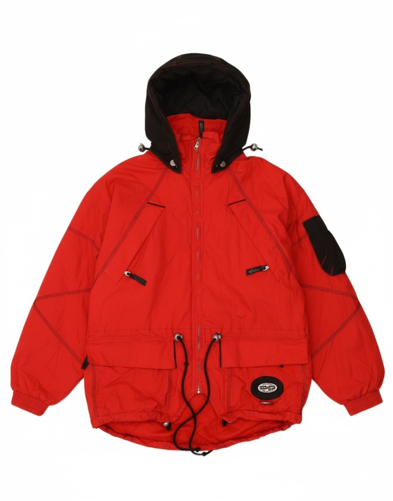 Chaqueta cortavientos con capucha CMP para hombre UK 40 grande roja poliéster BM37