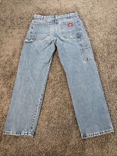 Vintage Dickies Denim Carpenter Pants 33x32 Skater Distressed Jeans Workwear Y2K