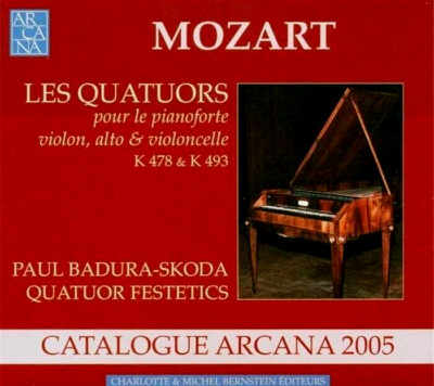 Mozart Piano Quartets K.478 & K.493 QUATUOR FESTETICS Arcana CD A 2005 NM