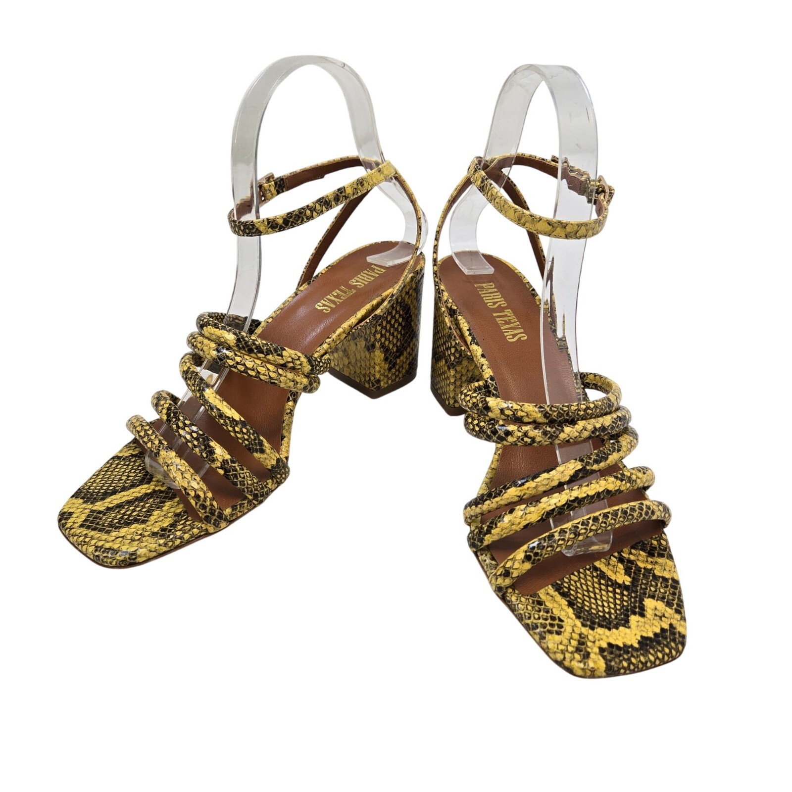 Paris Texas Carla Printed Python Leather Sandals … - image 1