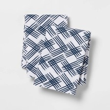 King Size Easy Care Printed Pillowcase Set Blue Geo - Room Essentials 20x40