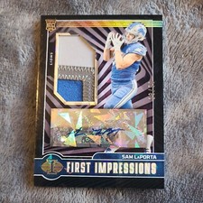 2023 Illusions Sam LaPorta First Impressions Black Ice Rookie Patch Auto /50