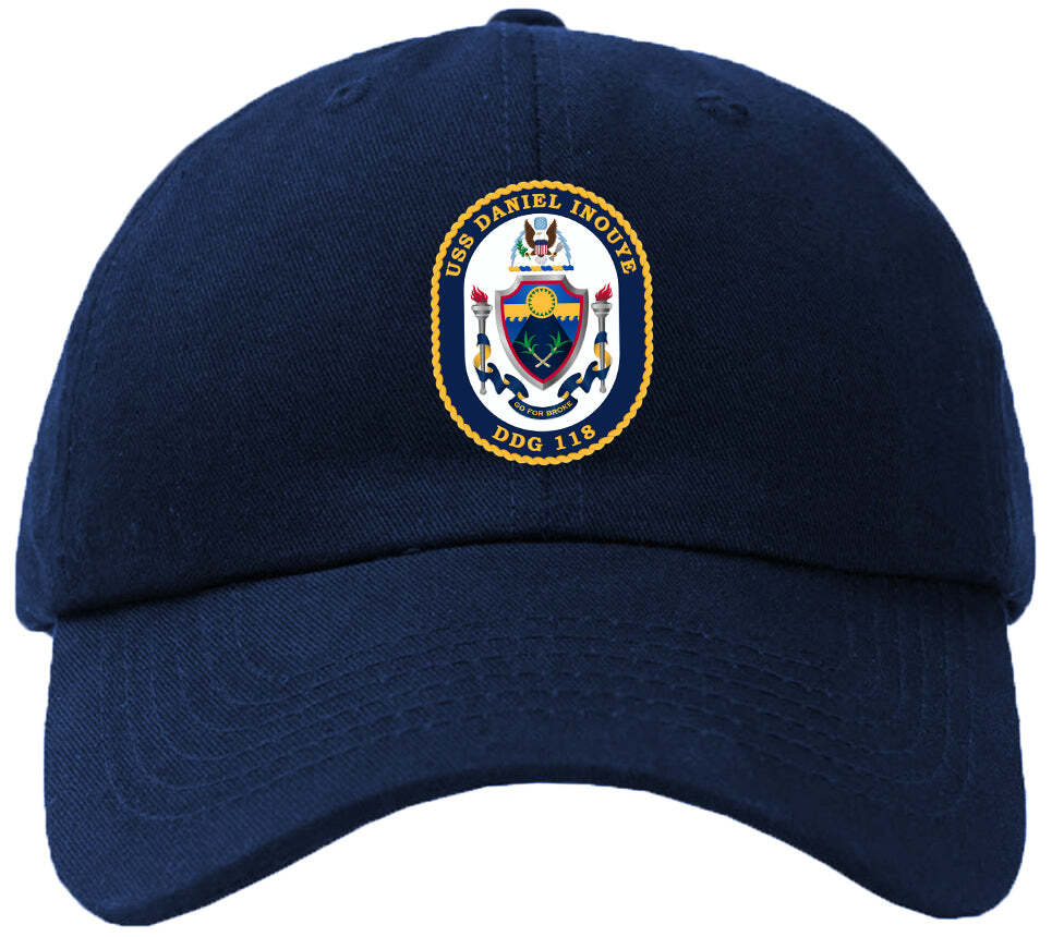 USS DANIEL INOUYE DDG 118 帽子 DDG-118 USS Daniel Inouye Badge Navy Baseball Cap Hat Hook