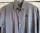 Burberrys Men’s Vintage Large Long Sleeve Shirt Chest Logo Gray