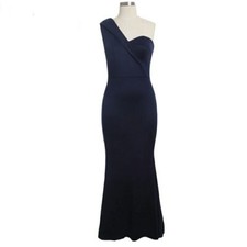 New Women One Shoulder Long Dress Formal Evening Dress Classic Elegant Dress