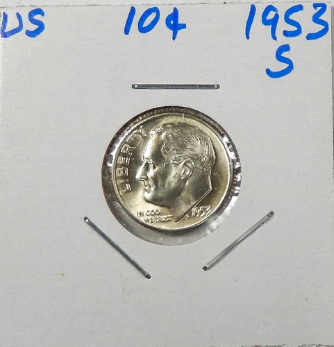 1953-S Silver Roosevelt Dime Choice/Gem Uncirculated