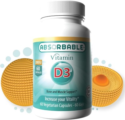 ABSORBABLE Vitamin D3, 1000 IU Heathy Bones and Boost Immunity 09/25 NEW sealed