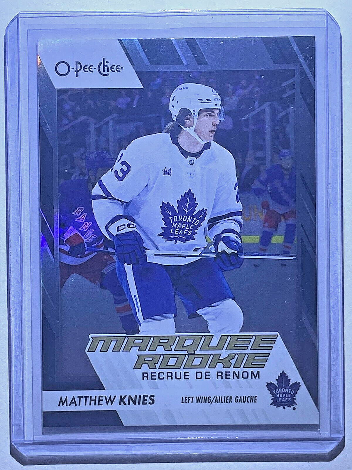 23/24 O-PEE-CHEE MARQUEE ROOKIE BLACK RAINBOW FOIL #573 Matthew Knies #64/100