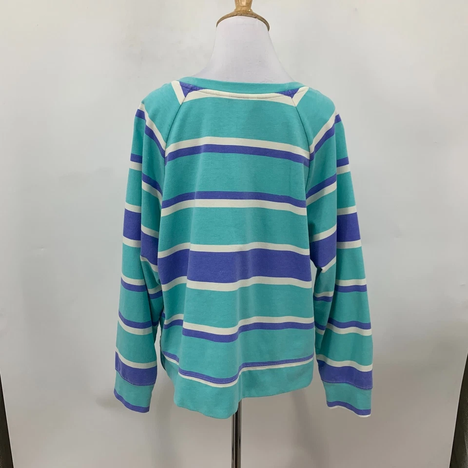 Sudadera Wildfox Lounge para mujer XL extra grande azul a rayas cuadrada suelta para dormir Foto 3 de 4