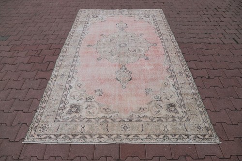 Oriental Hand Knotted Carpet Turkish Medallion Boho Oushak Bedroom Rug 5x9ft