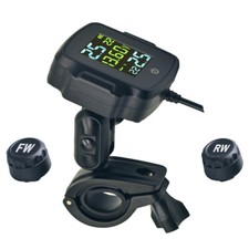 Motorcycle TPMS Tire Tyre Pressure Monitor System Waterproof W/External Sensors