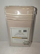 Clara Clark Deluxe Standard Pillowcases Premier 1800  Set of 2. #156 @4 cream