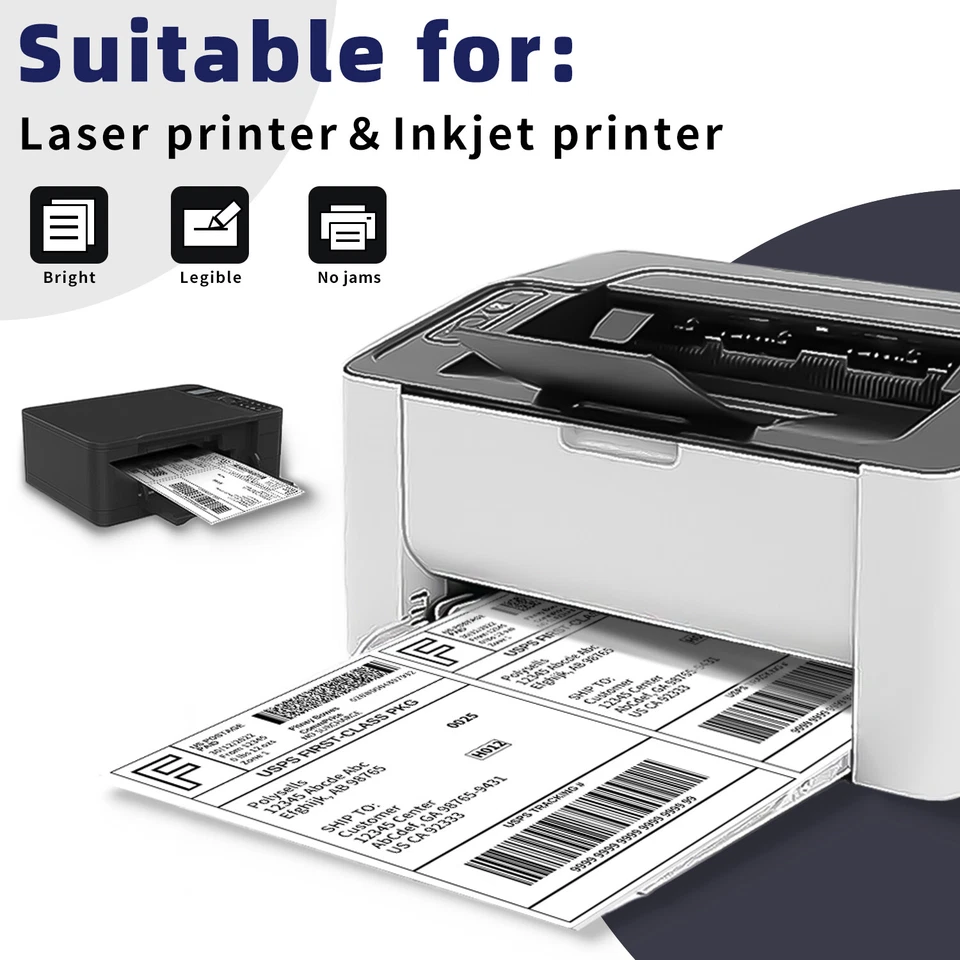 Etiquetas de envío 8,5x5,5 media hoja autoadhesiva 2 por hoja POLYSELLS 2UP Foto 4 de 4