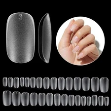 240Pcs Short Square Nail Tips, krofaue 12 Sizes Full Cover Acrylic False...