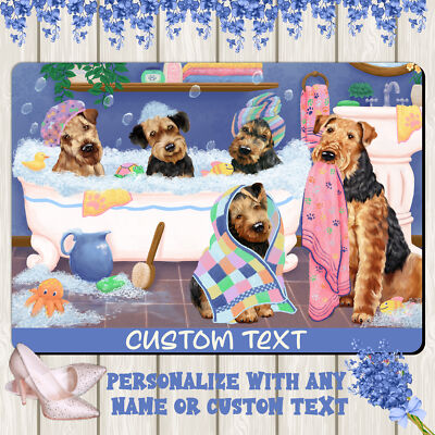 Airedale Dog Floor Mat Personalized Anti-Slip Pet Door Mat Indoor Outdoor NWT