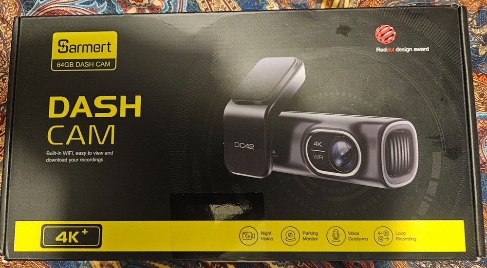 Sarmert 4k Dash Cam Front with 32GB SD Card, 2560P Car Dash Camera LS07 Built-in