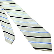 Stafford Silk Tie Woven Green Blue Striped